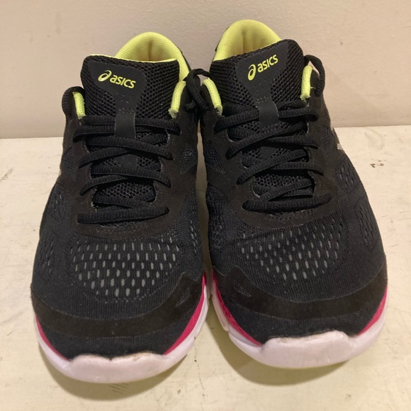 ASICS T583N.9920 33-FA Women's Sz 10 Onyx/Hot Pink Mesh/Synthetic Running Shoes - Picture 2 of 9